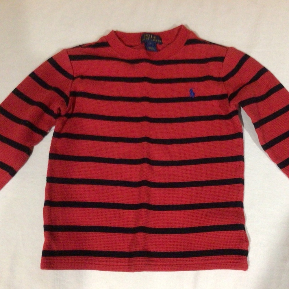 Polo Ralph Lauren Boys Striped Waffle Shirt